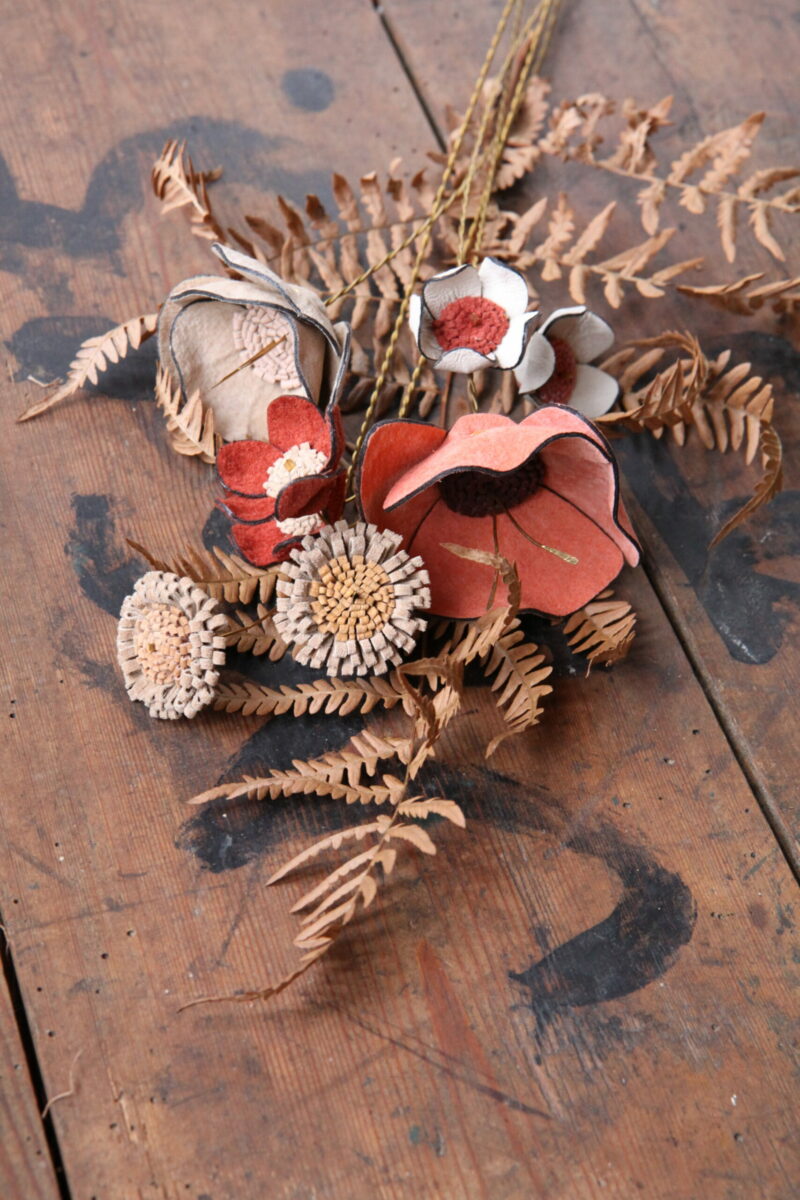 Bukett Eviga blommor Aprikos/beige